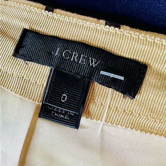 NEW! J Crew Silk Blend Metallic Gold & Cream Striped Mini Skirt - Picture 11 of 16